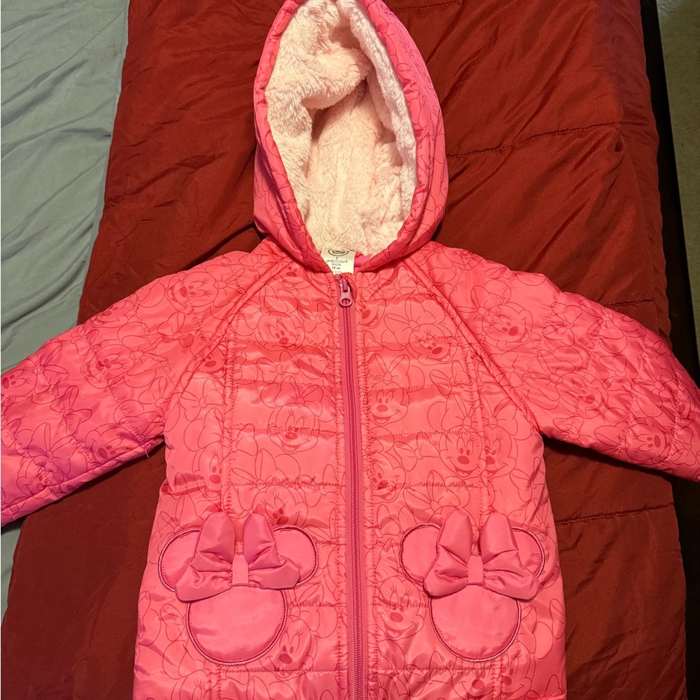 Disney Pink Minnie Mouse Puffer Jacket for Kids